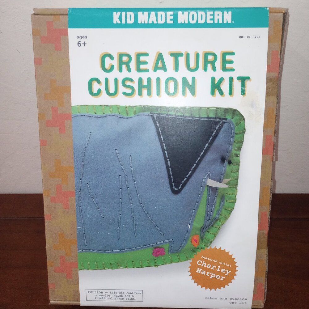 Kid Made Modern Creature Cushion Kit New Elephant Embroidery Craft NEW!
